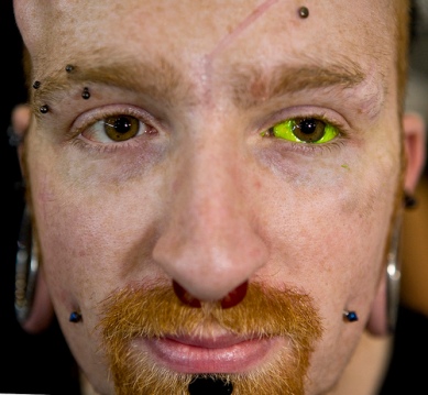 eyeball tattooing. Yellow eyeball tattoo